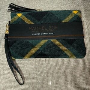 Rachel Zoe Greem Plaid Wristlet